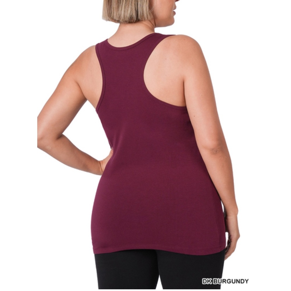 PLUS COTTON SPANDEX RACERBACK TANK TOP - Picture 3 of 3